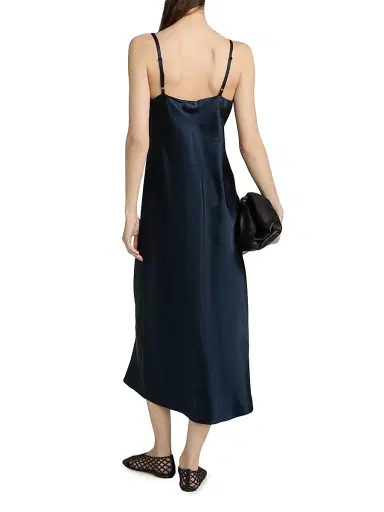 Vince Women's Satin V-Neck Slip Midi-Dress - Coastal | Thumbnail 5