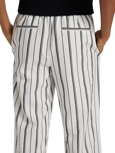 Vince Women's Resort Striped Cotton-Blend Drawstring Pants - White Black | Thumbnail 6 Vince Women's Resort Striped Cotton-Blend Drawstring Pants - White Black | Thumbnail 6