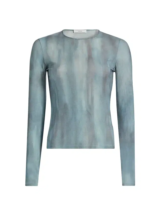 Vince Women's Tie-Dye Pima Cotton-Blend Top - Azura Wash
