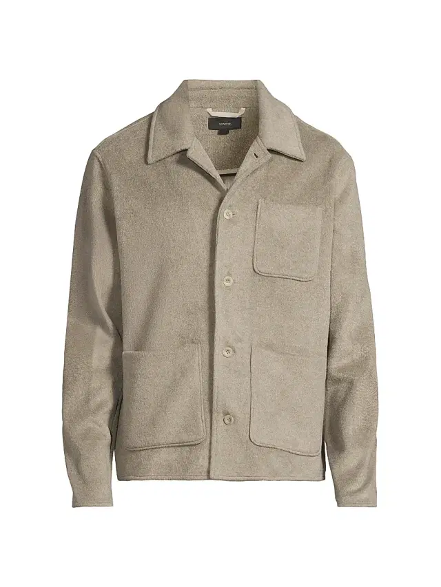 Vince Men's Double Knit Chore Jacket - Dark Dune Light Dune