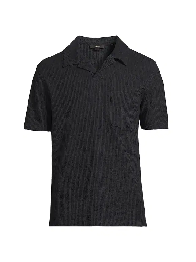 Vince Men's Waffle-Knit Stretch-Cotton Polo Shirt - Coastal