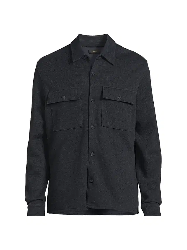 Vince Men's Double Slub Shirt Jacket - Coastal