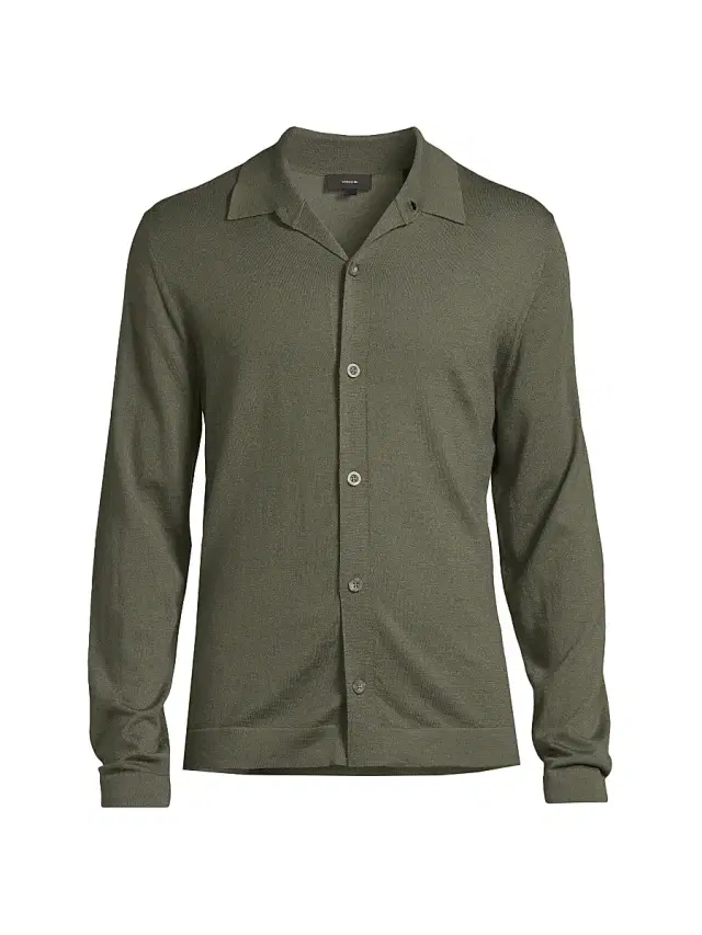 Vince Men's Wool-Blend Polo Sweater - Sycamore
