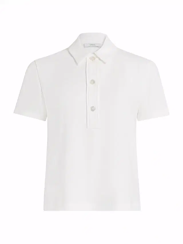 Vince Women's Crepe Polo Shirt - Off White