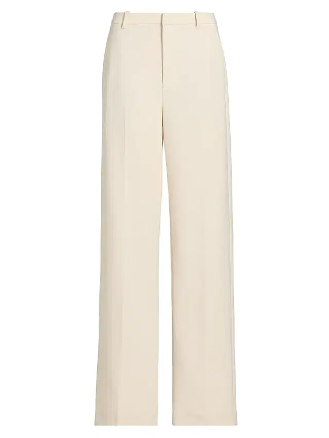 Vince Women's Elsa High-Rise Straight-Leg Trousers - Ecru