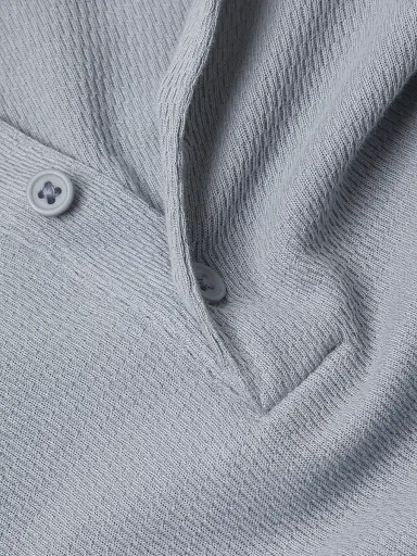 Vince Men's Jacquard Ribbed Henley - Steel Blue - Size XXL | Thumbnail 6