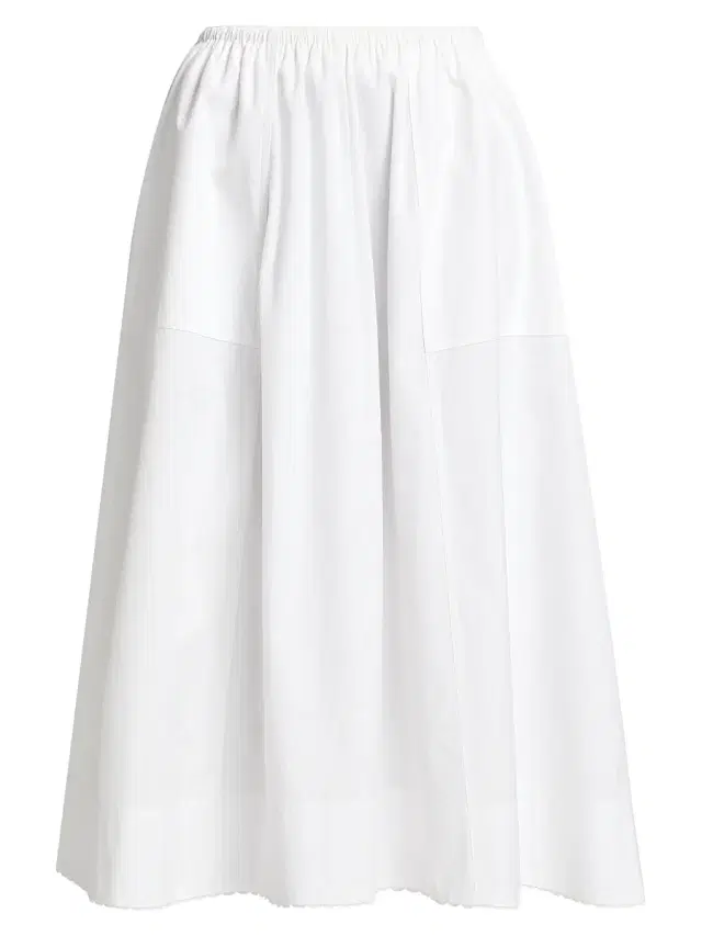 Vince Women's Scallop Midi-Skirt - Optic White