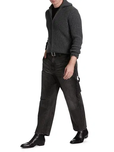 Nili Lotan Men's Carpenter Faded Jeans - Stone Black Wash - Size 36 | Thumbnail 2 Nili Lotan Men's Carpenter Faded Jeans - Stone Black Wash - Size 36 | Thumbnail 2