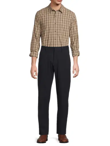 Vince Men's Great Falls Plaid Cotton Shirt - River Sand | Thumbnail 2
