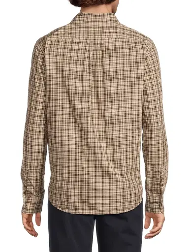 Vince Men's Great Falls Plaid Cotton Shirt - River Sand | Thumbnail 5