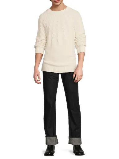 Vince Men's Airspun Cable Merino Wool Sweater - Light Dune | Thumbnail 2