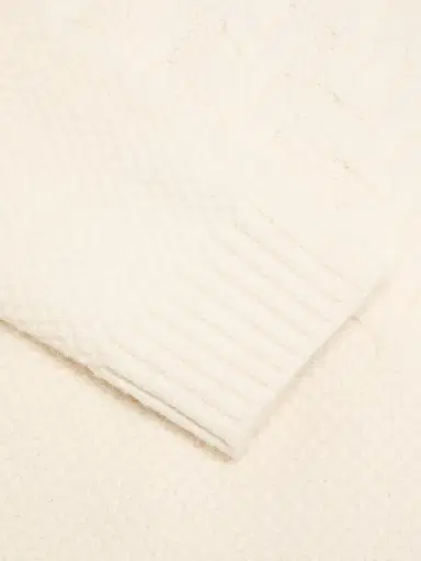 Vince Men's Airspun Cable Merino Wool Sweater - Light Dune | Thumbnail 6