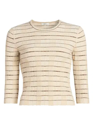 Vince Women's Variegated Plaid Rib-Knit Top | Thumbnail 1