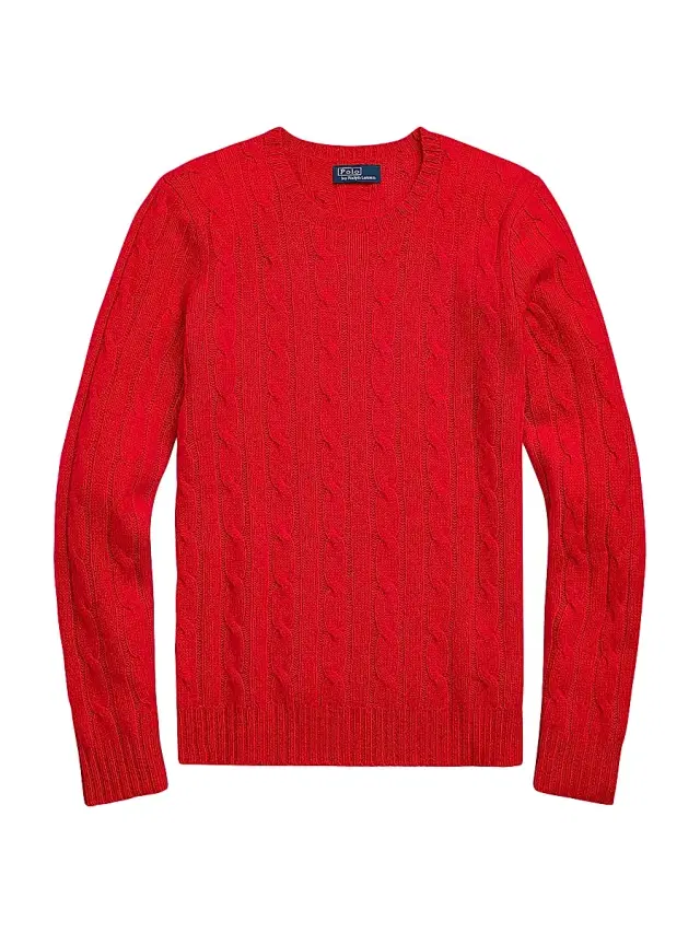 Polo Ralph Lauren Women's Julianna Cable-Knit Cashmere Sweater - Red