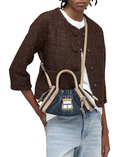 Marc Jacobs Women's Cristina Denim-Suede Satchel - Dark Wash Indigo | Thumbnail 2