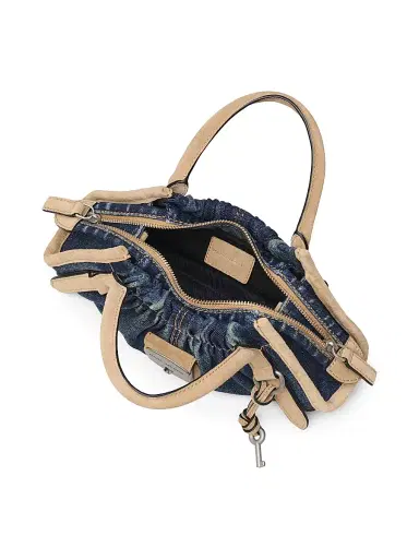 Marc Jacobs Women's Cristina Denim-Suede Satchel - Dark Wash Indigo | Thumbnail 5