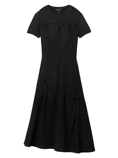 Marc Jacobs Women's Asymmetric Bow-Detail T-Shirt Midi-Dress - Black - Size Small | Thumbnail 2 Marc Jacobs Women's Asymmetric Bow-Detail T-Shirt Midi-Dress - Black - Size Small | Thumbnail 2