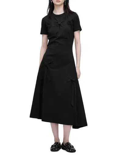 Marc Jacobs Women's Asymmetric Bow-Detail T-Shirt Midi-Dress - Black - Size Small | Thumbnail 3 Marc Jacobs Women's Asymmetric Bow-Detail T-Shirt Midi-Dress - Black - Size Small | Thumbnail 3