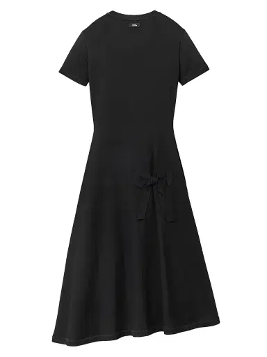 Marc Jacobs Women's Asymmetric Bow-Detail T-Shirt Midi-Dress - Black - Size Small | Thumbnail 1 Marc Jacobs Women's Asymmetric Bow-Detail T-Shirt Midi-Dress - Black - Size Small | Thumbnail 1