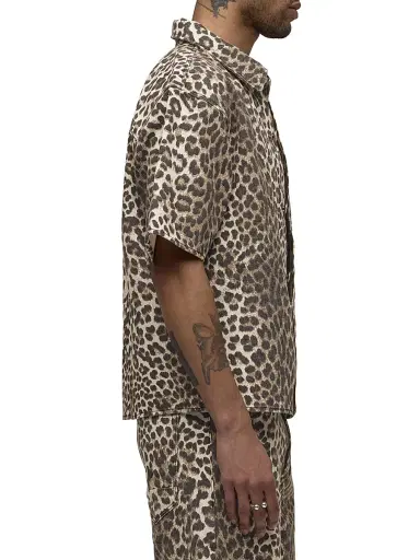 Hudson Jeans Men's Rex Cheetah-Print Denim Shirt - Cheetah - Size XXL | Thumbnail 4 Hudson Jeans Men's Rex Cheetah-Print Denim Shirt - Cheetah - Size XXL | Thumbnail 4