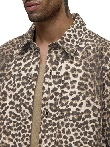 Hudson Jeans Men's Rex Cheetah-Print Denim Shirt - Cheetah - Size XXL | Thumbnail 6 Hudson Jeans Men's Rex Cheetah-Print Denim Shirt - Cheetah - Size XXL | Thumbnail 6