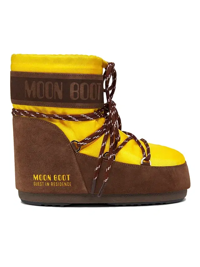 Moon Boot Women's MB x Guest In Residence Icon Low Nylon & Suede Boots - Sunflower