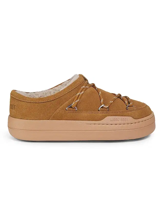 Moon Boot Women's Park Suede Slippers - Cognac