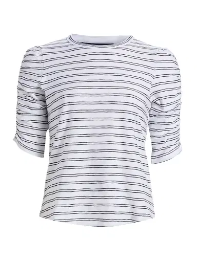 Veronica Beard Women's Waldorf Striped Cotton T-Shirt - Black White - Size XS | Thumbnail 1