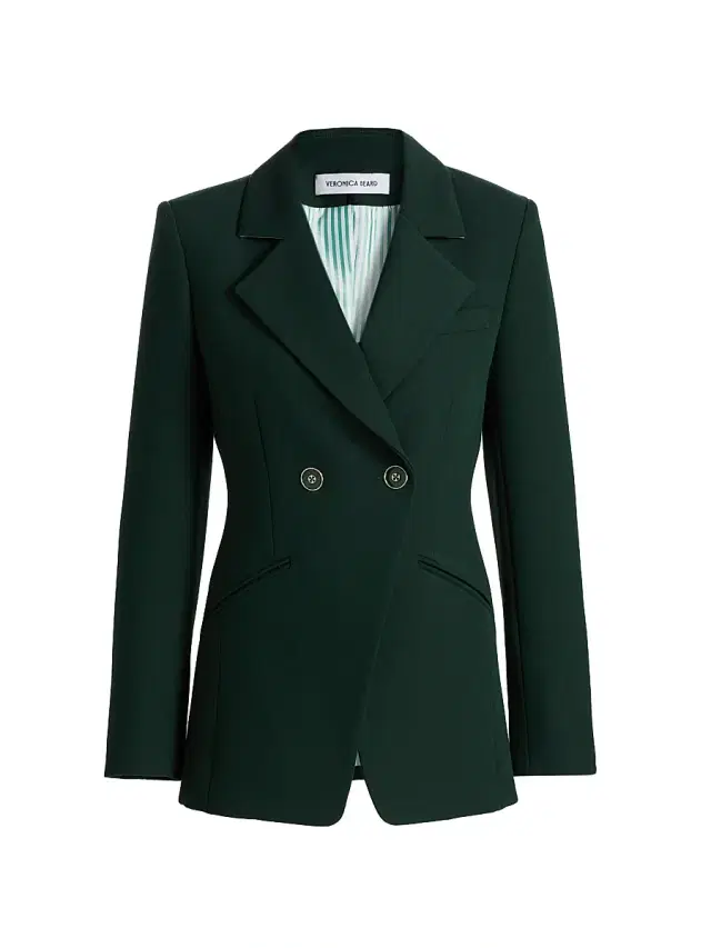 Veronica Beard Women's Amos Double-Breasted Dickey Jacket - Dark Hunter Green
