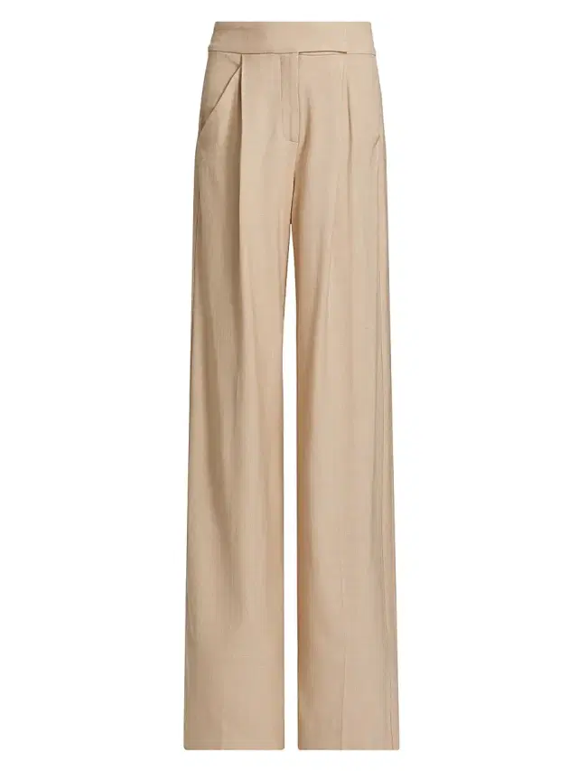 Veronica Beard Women's Marbeau High-Rise Pants - Stone Khaki Multi