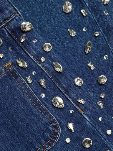 Veronica Beard Women's Kasey Embellished Denim Mid-Rise Wide-Leg Jeans | Thumbnail 7