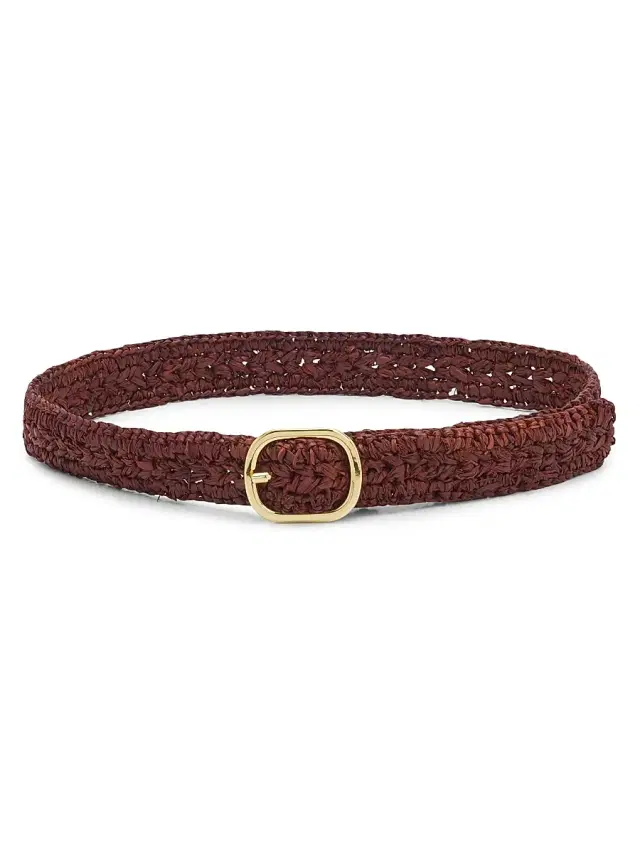 Veronica Beard Women's Loop Raffia Belt - Brown