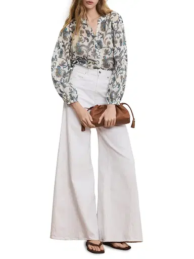 Veronica Beard Women's Vicki Spliced Extra Wide-Leg Jeans | Thumbnail 2 Veronica Beard Women's Vicki Spliced Extra Wide-Leg Jeans | Thumbnail 2