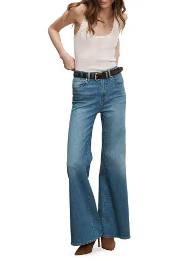 Veronica Beard Women's Joplin High-Rise Wide Flare Jeans - Pool Party - Size 31 | Thumbnail 2
