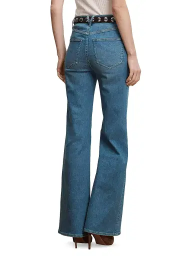 Veronica Beard Women's Joplin High-Rise Wide Flare Jeans - Pool Party - Size 31 | Thumbnail 4