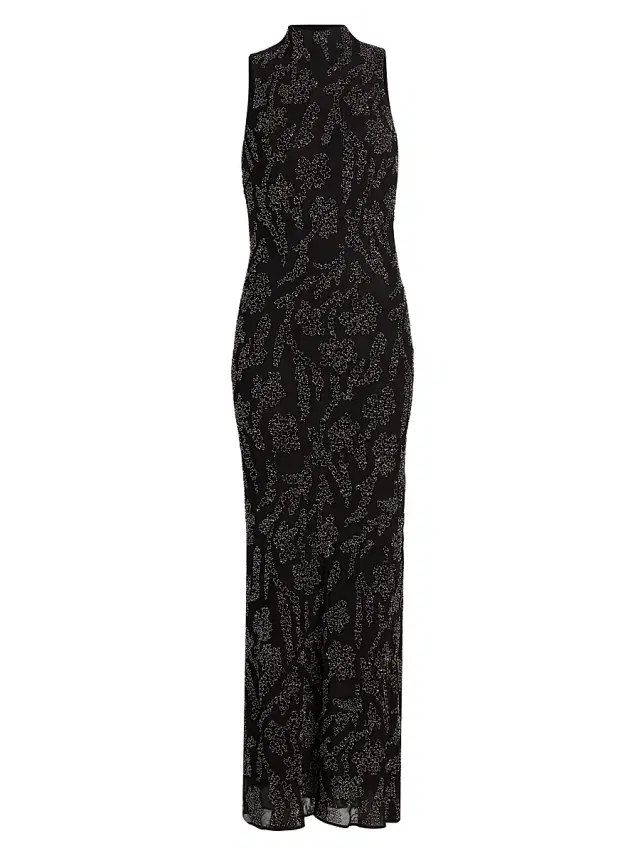Veronica Beard Women's Sylven Beaded Silk Georgette Maxi Dress - Black