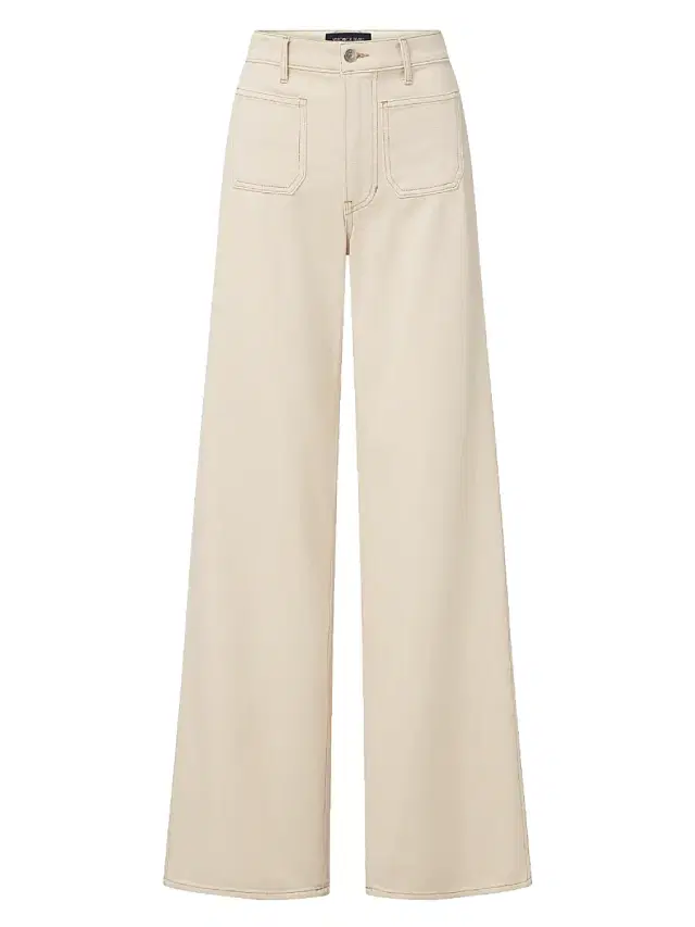 Women's Kasey Mid-Rise Wide-Leg Jeans - Ecru