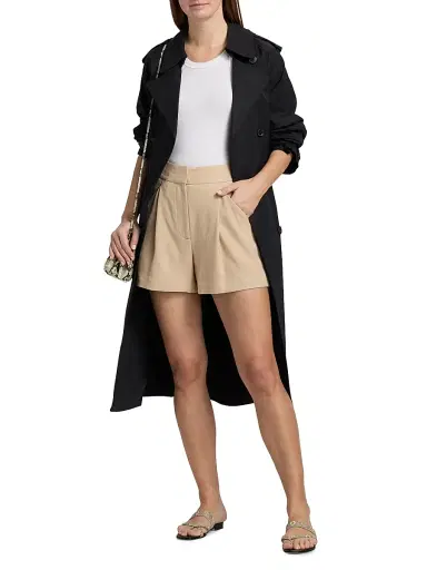 Veronica Beard Women's Marbeau Pleated Shorts - Stone Khaki - Size 12 | Thumbnail 2