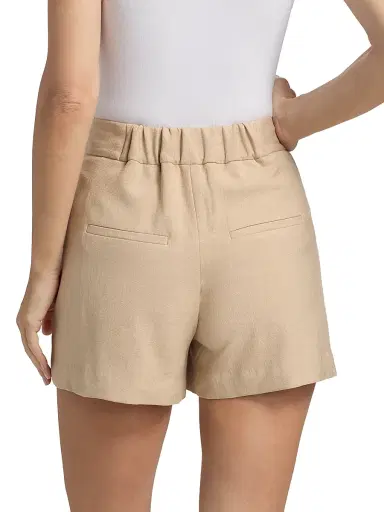 Veronica Beard Women's Marbeau Pleated Shorts - Stone Khaki - Size 12 | Thumbnail 5