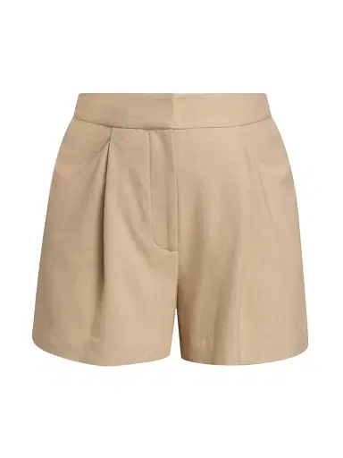Veronica Beard Women's Marbeau Pleated Shorts - Stone Khaki - Size 12 | Thumbnail 1