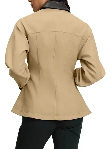 Veronica Beard Women's Talla Cotton Jacket - Sand - Size 8 | Thumbnail 4