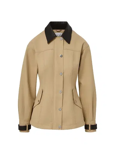 Veronica Beard Women's Talla Cotton Jacket - Sand - Size 8 | Thumbnail 1