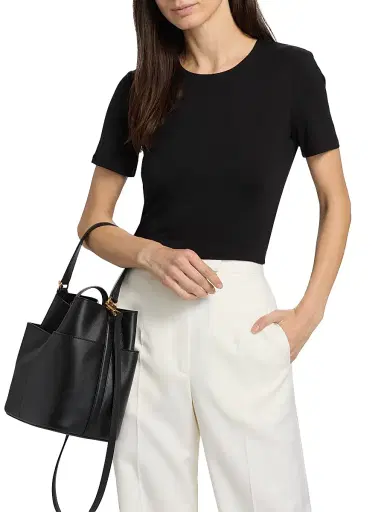 Veronica Beard Women's Benedict Slim-Fit T-Shirt - Black - Size Large | Thumbnail 3 Veronica Beard Women's Benedict Slim-Fit T-Shirt - Black - Size Large | Thumbnail 3