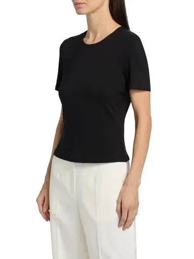 Veronica Beard Women's Benedict Slim-Fit T-Shirt - Black - Size Large | Thumbnail 4 Veronica Beard Women's Benedict Slim-Fit T-Shirt - Black - Size Large | Thumbnail 4