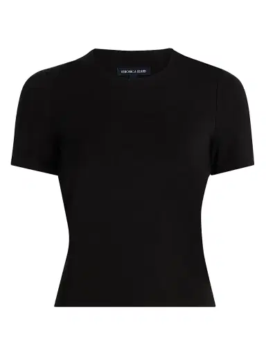 Veronica Beard Women's Benedict Slim-Fit T-Shirt - Black - Size Large | Thumbnail 1 Veronica Beard Women's Benedict Slim-Fit T-Shirt - Black - Size Large | Thumbnail 1