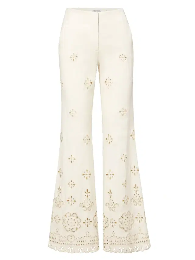 Veronica Beard Women's Komi Eyelet Flare Pants - Dove