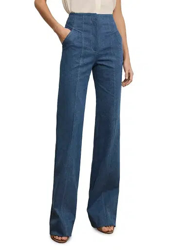 Veronica Beard Women's Frenkle Cotton-Blend Bootcut Pants | Thumbnail 3
