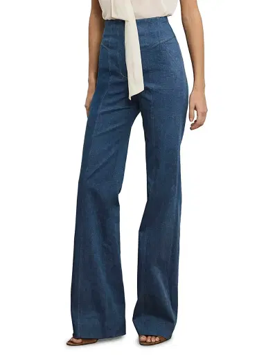 Veronica Beard Women's Frenkle Cotton-Blend Bootcut Pants | Thumbnail 4