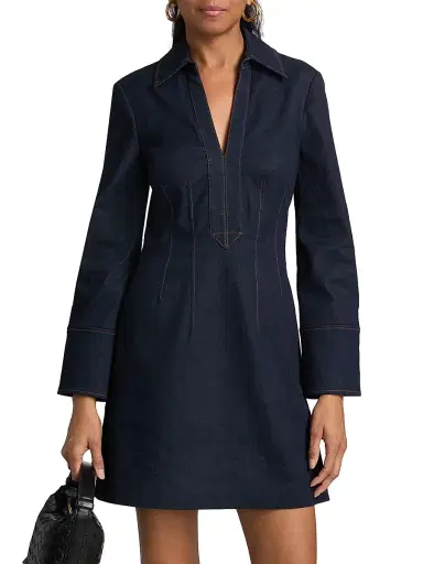 Veronica Beard Women's Raymond Denim Minidress - Midnight Wash | Thumbnail 3