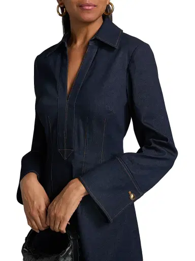 Veronica Beard Women's Raymond Denim Minidress - Midnight Wash | Thumbnail 6